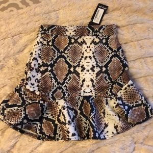 Snakeskin Mini Skirt